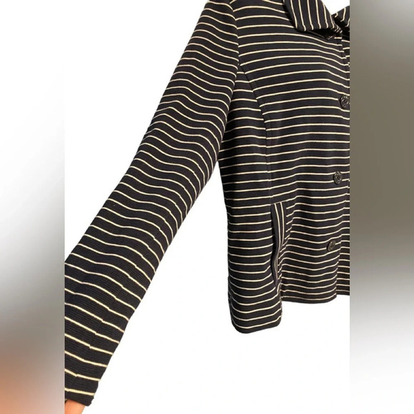 Talbots Navy White Striped Jacket Nautical Blazer - Picture 2 of 11